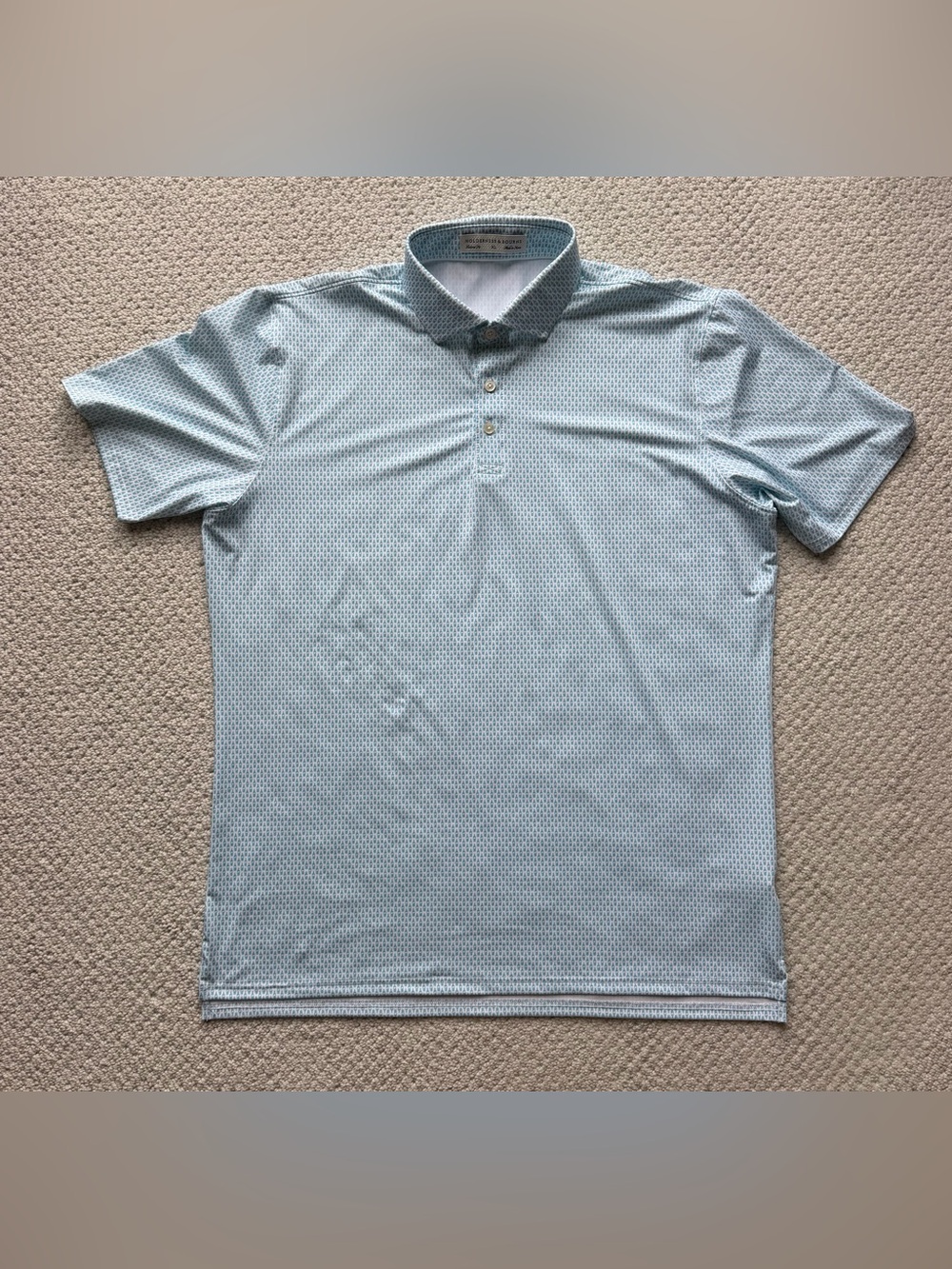 Holderness & Bourne The McCauley Golf Polo Shirt Blue Pattern Size XL